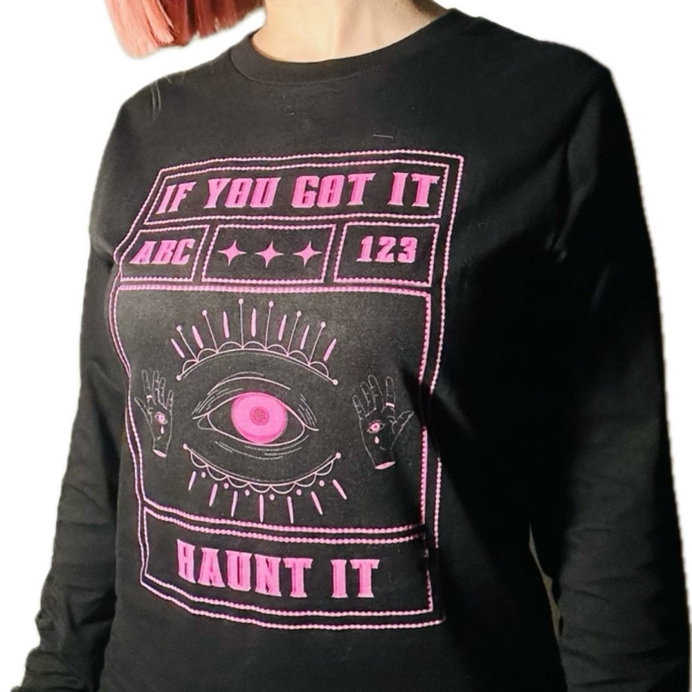 If you got it, haunt it - Halloween- Jersey long sleeve tee - Small 🎃👻💀 - Picture 3 of 5